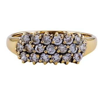 9ct Gold Cubic Zirconia Half Eternity Ring Size P
